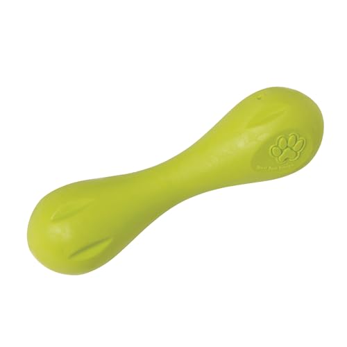 West Paw Zogoflex Hurley Dog Bone Chew Toy – Floatable Pet Toys for Aggressive Chewers, Catch, Fetch – Bright-Colored Bones for Dogs – Recyclable, Dishwasher-Safe, Non-Toxic, X-Small, Granny Smith - color: Granny Smith, size: X-Small