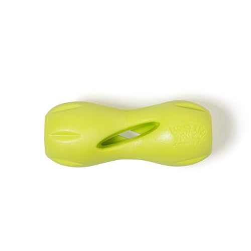 WEST PAW Qwizl Durable Zogoflex Dog Puzzle Toy for Mental Stimulation, and Enrichment - Treat Dispensing for Bully Sticks and Dental Sticks - Dishwasher Safe - Made in USA - Small - Granny Smith - color: Granny Smith, size: Small