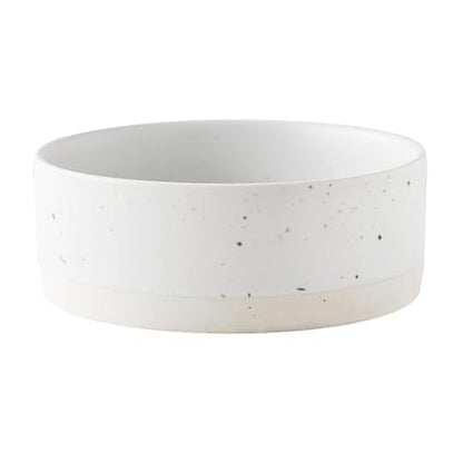 Oslo Ceramic Dog Bowl - 6'' Dog Food Water Bowl for Medium and Large Dogs, Heavy Duty Non-Slip Dog Dish, Modern Scandi-Style Stoneware Pet Feeder Bowl, Dishwasher Safe (30Oz, White) - size: 6 inch
