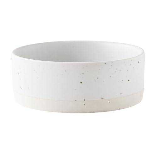 Oslo Ceramic Dog Bowl - 6'' Dog Food Water Bowl for Medium and Large Dogs, Heavy Duty Non-Slip Dog Dish, Modern Scandi-Style Stoneware Pet Feeder Bowl, Dishwasher Safe (30Oz, White) - size: 6 inch