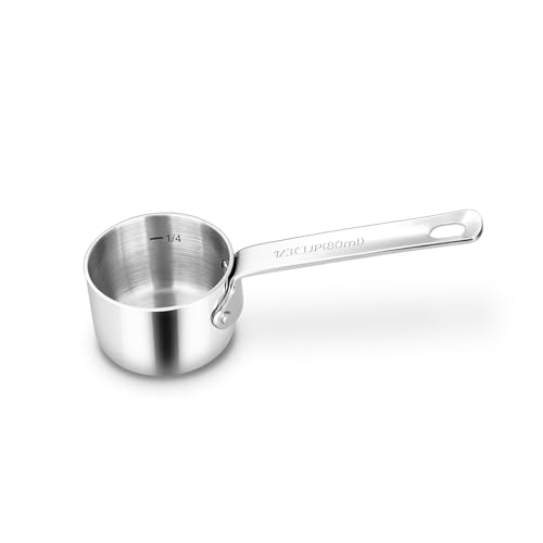 KEAWELL Premium Dog and Cat Food Measuring Cup 18/10 Stainless Steel (1, 1/3 Cup) - size: 1/3 Cup