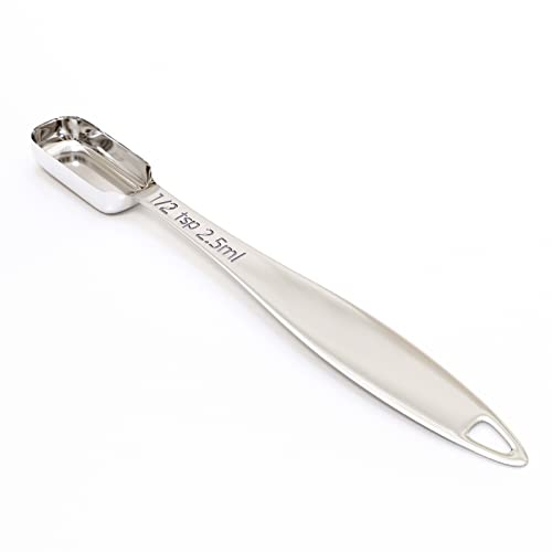 1PCS 1/2Teaspoon (2.5ml) Single Measuring Spoon, Individual Stainless Steel Long Handle Measure Tablespoon Only - size: 1/2tsp|1/6tbsp|2.5ml|0.08oz