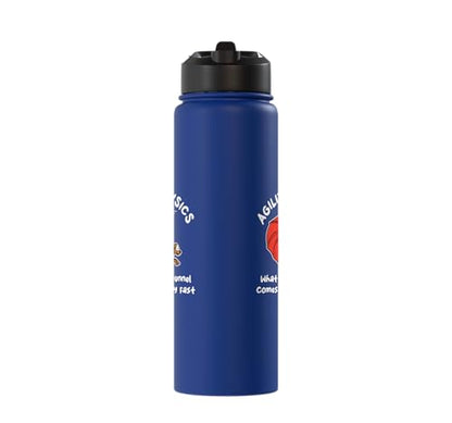 Dog Agility Design For Dog Handler - What Goes In Tunnel Stainless Steel Insulated Water Bottle - color: Royal Blue