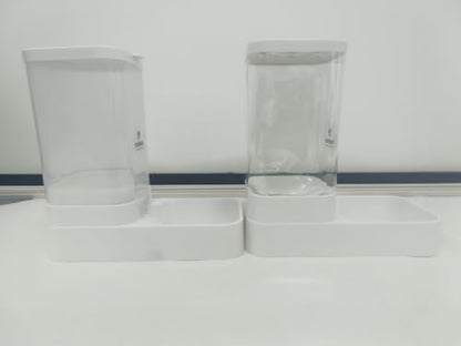 Automatic cat Feeder and Water Dispenser, Dog Food and Water Bowl Set, Gravity cat Feeder, Automatic Dog Water Dispenser, pet Feeding Station, cat Food and Water Bowl Set - Large Size (2.1kg/3.8L) - size: 2.1kg Food * 3.8L Water (large)