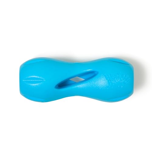 West Paw Qwizl Durable Zogoflex Dog Puzzle Toy for Mental Stimulation, and Enrichment - Treat Dispensing for Bully Sticks and Dental Sticks - Dishwasher Safe - Made in USA - Small - Aqua - color: Aqua Blue, size: Small