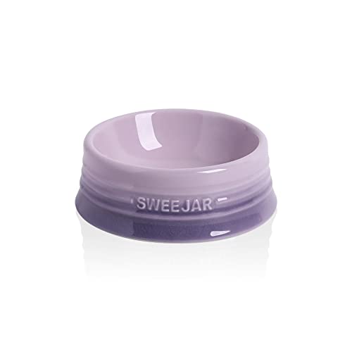 Sweejar Gradient Dog Bowl, Ceramic Dog Food Dish for Puppy and Kitten, Porcelain Pet Bowl for Food and Water 8 oz (Gradient Purple) - color: Gradient Purple, size: Small (8oz)