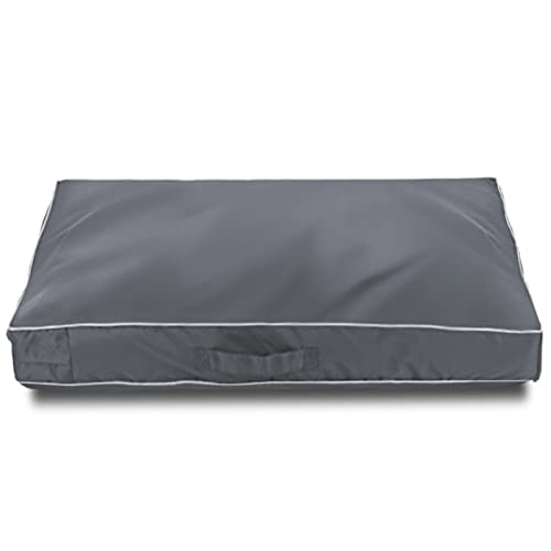 Chinchilla Waterproof Heavy Dog Bed Cover Washable, with Zipper Opening Fillable Universal Dog Bed Replacement Cover.Cover Only (Medium, Gray) - color: Grey, size: Medium(35" L × 22" W × 4" H)