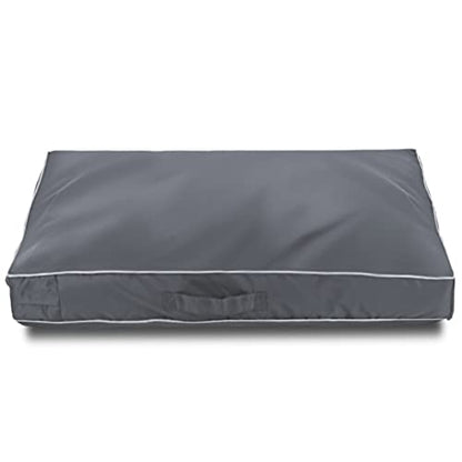 Chinchilla Waterproof Heavy Dog Bed Cover Washable, with Zipper Opening Fillable Universal Dog Bed Replacement Cover.Cover Only (X-Large, Gray) - color: Grey, size: X-Large(41" L × 29" W × 4" H)