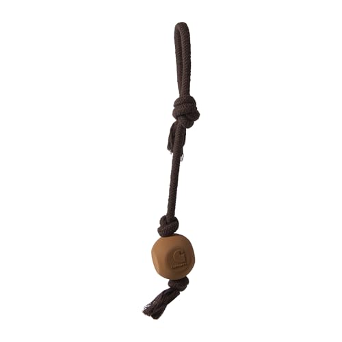 Carhartt Pet Training Tools, Rugged Dog Tool for Tug, Fetch and Play, Rubber Ball Dog Rope Pull (Carhartt Brown) - color: Rubber Ball Dog Rope Pull (Carhartt Brown)