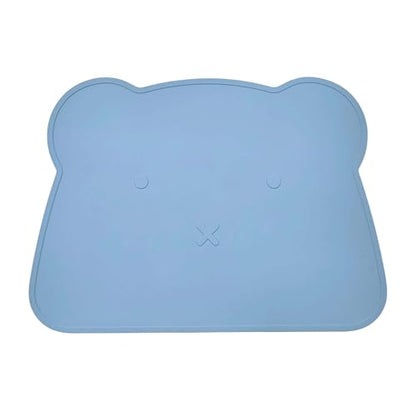 Silicone Waterproof Dog Cat Pet Feeding Mats,Anti Slip Pet Bowl Mats, BPA Free Silicone Pete Feeding Mat Bear Pattern 16In x 12In(Blue) - color: blue