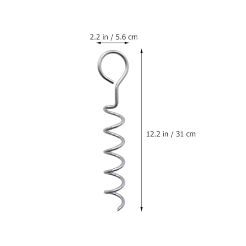 Professional Tent Stakes Wear-Resistant Spiral Dog Anchors with Metal Garden Stakes Portable 8pcs Set and 4 Straps for Outdoor Camping and Pet Tie-Outs