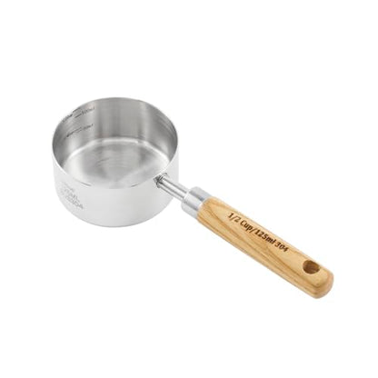 Stainless Steel Pet Food Scoop – Measuring Cup for Dogs & Cats, 304 Stainless Steel, with Precision Scale Markings (1/2Cup(125ml)) - size: 1/2Cup(125ml)
