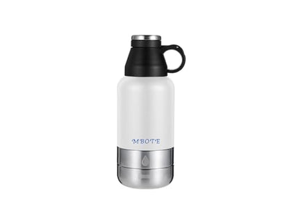 3-in-1 Portable Dog Water Bottle, 32oz Stainless Steel Insulated, Includes 2 Collapsible Bowls - Leakproof Travel Water Dispenser for Dogs