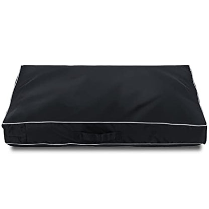 Chinchilla Waterproof Heavy Dog Bed Cover Washable, with Zipper Opening Fillable Universal Dog Bed Replacement Cover.Cover Only (XX-Large, Black) - color: Black, size: XX-Large(44" L × 32" W × 4" H)