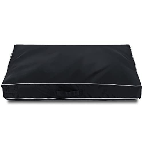 Chinchilla Waterproof Heavy Dog Bed Cover Washable, with Zipper Opening Fillable Universal Dog Bed Replacement Cover.Cover Only (XXX-Large, Black) - color: Black, size: XXX-Large(47" L × 29" W × 4" H)
