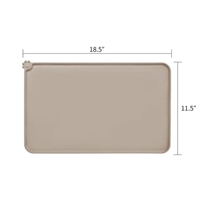 AUDWUD Silicone Waterproof Pet Feeding Mats,Anti Slip Bowl Pad, Dog Mat for Food and Water - color: Adobe Brown, size: 18.5" x 11.5"