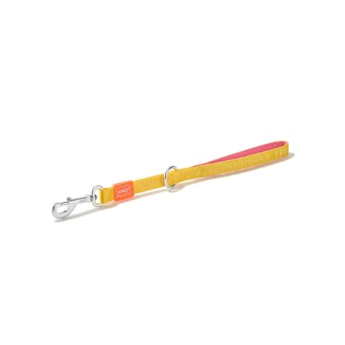 HOWGO Short Dog Leash - Aviation Aluminum Hook Lightweight Padded Handles Rope Traffic Leashes for Large Dogs,No Tangle Dog Leash Coupler,Yellow - color: Yellow
