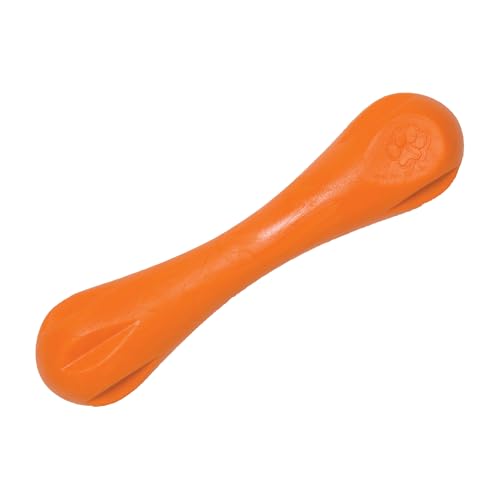 WEST PAW Zogoflex Hurley Dog Bone Chew Toy – Floatable Pet Toys for Aggressive Chewers, Catch, Fetch – Bright-Colored Bones for Dogs – Recyclable, Dishwasher-Safe, Non-Toxic, Large, Tangerine - color: Tangerine, size: Large