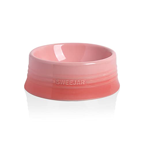 Sweejar Gradient Dog Bowl, Ceramic Dog Food Dish for Medium Dogs and Cat, Porcelain Pet Bowl for Food and Water 18 oz (Gradient Pink) - color: Gradient Pink, size: Medium (18oz)