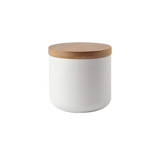 MilkyWay Food Storage Jar Strong Ceramic Storage Canisters with Airtight Seal Bamboo Lid Modern Design Seal Damp-Proof Kitchen Jar for Coffee, Tea, Spice and More (White(S: 8.7oz/260ml)) - color: White(S: 8.7oz/260ml)