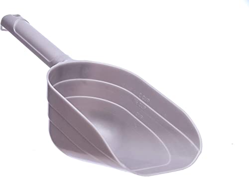 Petmate 2 Cup Pet Food Scoop With Measuring Lines; BPA Free,Silver | Silver, handy kibble utensil, helps portion control at mealtime, easy fill and pour design, great in kitchens or pantries - size: 3 Cup