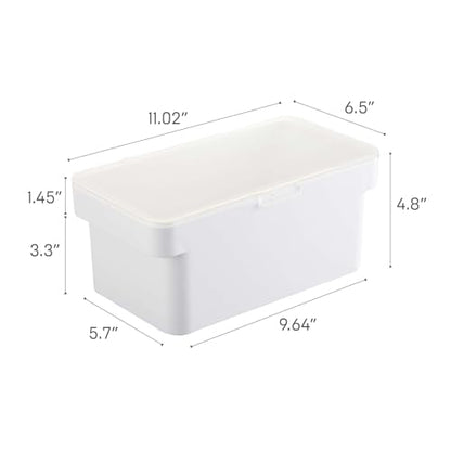 YAMAZAKI Home Tower Airtight Pet Food Storage Container - Cat And Dog Food Holder Bin With Transparent Lid And Handle - Small - Polypropylene - 0.8 Gallons, 3 Liters - color: White, size: Small