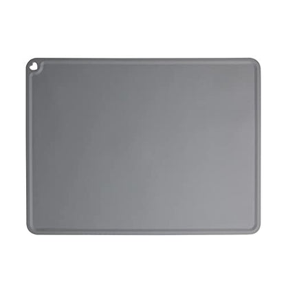 JiangYanus Silicone Pet Feeding Mat for Dog Cat Bowls, Non Slip Waterproof | Cat & Dog Bowl Mats Tray with Raised Edges for Food and Water, Pet Bowl Mat Dog Placemats to Prevent Water Spills on Floor - color: Grey