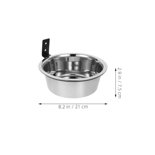 Happyyami Wall Mounted Pet Feeder Set with Elevated Stainless Steel Dog and Cat Food Water Bowls 8-inch Raised Feeding Station for Large Dogs and Cats