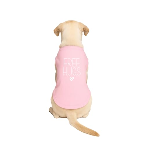 Free Hugs Dog Tee Shirt | Sleeveless Breeds | Valentine's Day | Love & Hearts |Light Pink, 6X-Large 379 - color: Baby Pink, size: 6X-Large (80-125 lbs)
