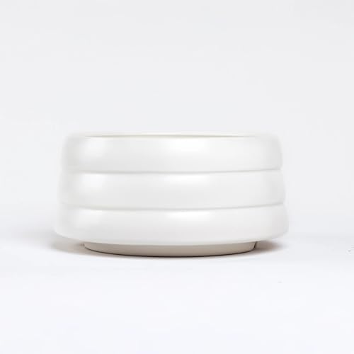 BOBO & Bowl Pet Drinking Bowl (1.2L/40 oz), Food-Grade Ceramic Water Bowl for Small & Medium Dogs - Elevated, Heavy Sturdy, Dishwasher & Microwave Safe, Black - color: White