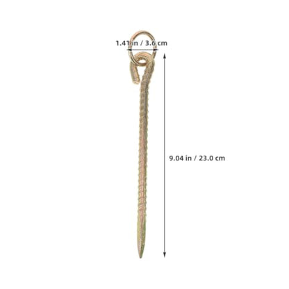 GLEAVI Heavy Duty Iron Livestock Tie Out Stakes Sturdy Ground Nails 5pcs for Securing Tents and Yard Use Portable Camping Pet Ground Spike for Large Animals