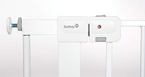 Safety 1st Easy Install Baby Gate for Doorways, Auto-Close Pressure-Mounted Magnetic Latch, Indoor Dog Gates, No Drilling, Fits 29"-38", White - color: White