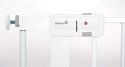 Safety 1st Easy Install Baby Gate for Doorways, Auto-Close Pressure-Mounted Magnetic Latch, Indoor Dog Gates, No Drilling, Fits 29"-38", White - color: White
