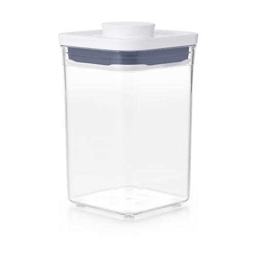 OXO Good Grips POP Container - Airtight Food Storage - Small Square Short 1.1 Qt Ideal for 1 lb of brown sugar or confectioner's sugar - color: White, size: 1.1 Qt