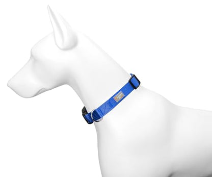 Blue Dog Collar Basic Adjustable Dog Collars for Puppy Small Medium Large Dogs Girls with Breathable Quick Release Nylon Pet Collar - color: Blue, size: Medium,Neck 14.5-20"(Pack of 1)