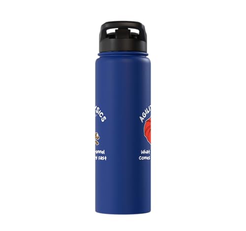 Dog Agility Design For Dog Handler - What Goes In Tunnel Stainless Steel Insulated Water Bottle - color: Royal Blue