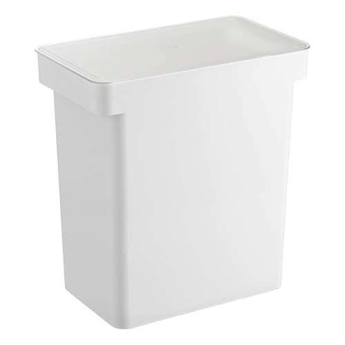 YAMAZAKI Home Tower Airtight Pet Food Storage Container - Cat And Dog Food Holder Bin With Transparent Lid And Handle - Extra Large - Polypropylene - 6.6 Gallons, 25 Liters - color: White, size: Extra Large