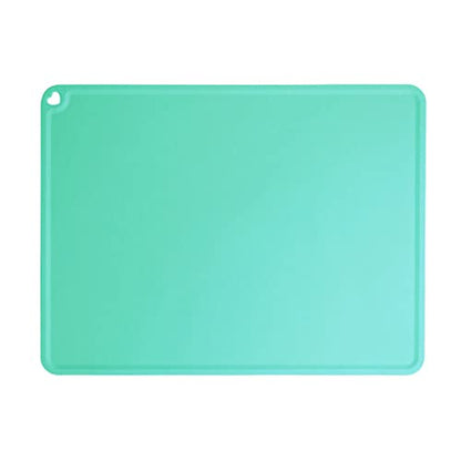 JiangYanus Silicone Pet Feeding Mat for Dog Cat Bowls, Non Slip Waterproof | Cat & Dog Bowl Mats Tray with Raised Edges for Food and Water, Pet Bowl Mat Dog Placemats to Prevent Water Spills on Floor - color: Green