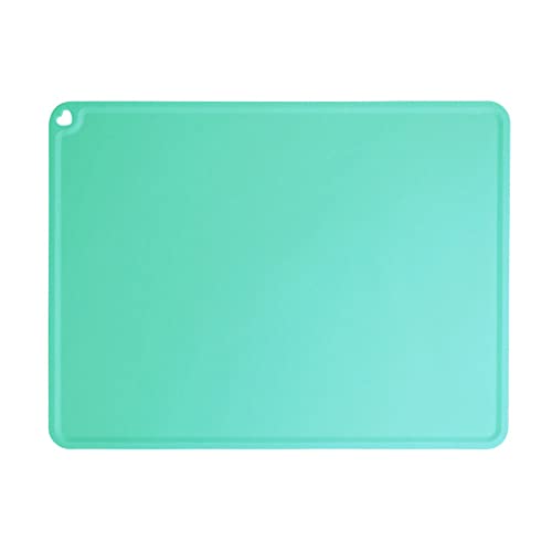 JiangYanus Silicone Pet Feeding Mat for Dog Cat Bowls, Non Slip Waterproof | Cat & Dog Bowl Mats Tray with Raised Edges for Food and Water, Pet Bowl Mat Dog Placemats to Prevent Water Spills on Floor - color: Green