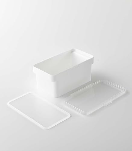 YAMAZAKI Home Tower Airtight Pet Food Storage Container - Cat And Dog Food Holder Bin With Transparent Lid And Handle - Small - Polypropylene - 0.8 Gallons, 3 Liters - color: White, size: Small