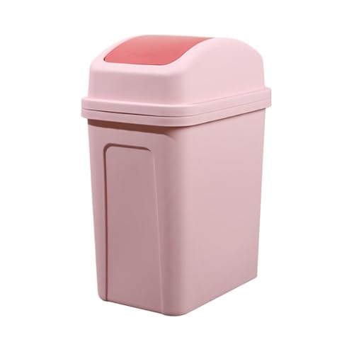 Bathroom Trash Can with Lid ,5.5 Gallons, Plastic Garbage Can with Lid, Waste Basket,trash Bin,garbage Bin ,dog Proof Trash Can for Office, Bathroom, Kitchen, Living Room, Bedroom, Outdoor, Dorm - color: Pink
