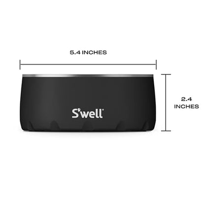 S'well Stainless Steel Pet Bowl, 16oz, Onyx, for Small to Medium Size Dogs, Mess Free Design with Non Slip Rubber Bottom, Dishwasher Safe, BPA Free - color: Onyx, size: 16 oz
