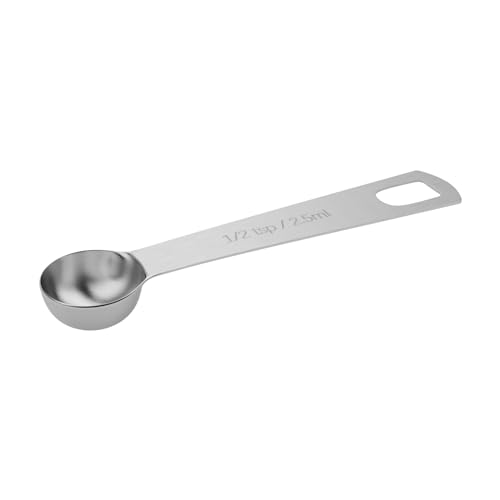 1PCS 1/2tsp (1/6tbsp, 2.5ml) Single Measuring Spoon, Stainless Steel Individual Teaspoons Only - size: 1/2 tsp | 1/6 tbsp | 2.5 ml | 2.5 cc | 1/12 oz