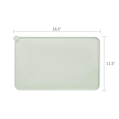 AUDWUD Silicone Waterproof Pet Feeding Mats,Anti Slip Bowl Pad,Dog Mat for Food and Water - color: Greenish beige, size: 18.5" x 11.5"