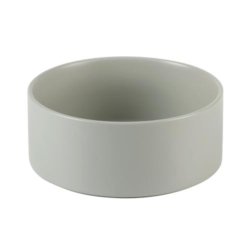 Havniva 7.3” Ceramic Dog Bowls, Dog Food and Water Bowl for Medium Dogs, Durable Dog Water Bowl with Non-Slip Rubber Base Large Capacity Pet Feeding Bowl - color: Matte Gray, size: 7.3 Inch