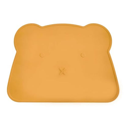 Silicone Waterproof Dog Cat Pet Feeding Mats,Anti Slip Pet Bowl Mats, BPA Free Silicone Pete Feeding Mat Bear Pattern 16In x 12In(Yellow) - color: yellow
