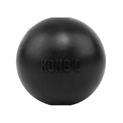 KONG Extreme Ball with Hole - Fetch Toy - Durable Dog Toy for Training, Interactive Playtime & More - Natural Extreme Rubber Ball - Black - for Medium/Large Dogs - size: Medium