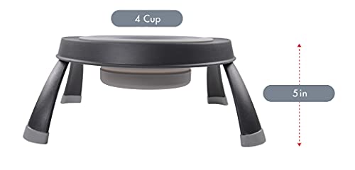 Dexas Pets Single Elevated Pet Feeder/Pet Bowl, Large/ 4 Cup Capacity, Light Gray - color: Light Gray, size: Large/4 Cup Capacity