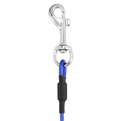 Mogoko Pet Dog Car Seat Belt Restraint, Coated Stainless Steel Chew Proof Dog Vehicle Safety Tether Cable, Double Clip No-Chew Pet Car Leash Lead-40 Inch - color: Blue, size: 40 inches