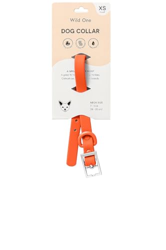 Wild One Dog Collar, Easy-Clean, All Weather Flex-Poly Strap with Metal, Durable, Dirt and Odor Resistant (Blaze, M) - color: Blaze, size: M